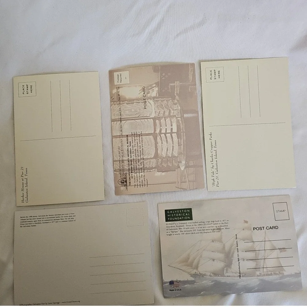Galveston Texas Postcards lot of 5 boats‎ and marine marina theme sailboat ship